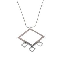 Load image into Gallery viewer, Sterling Silver High Polish Multi Square Dangle Necklace