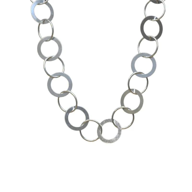 Sterling Silver High Polish Multi Ring Necklace