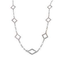 Load image into Gallery viewer, Sterling Silver High Polish Diamond Inlay Link Necklace