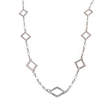 Sterling Silver High Polish Diamond Inlay Link Necklace