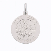 Load image into Gallery viewer, Sterling Silver High Polished Sandblasted Saint Lazarus Pendant
