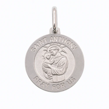 Load image into Gallery viewer, Sterling Silver High Polished Sandblasted Saint Anthony Pendant