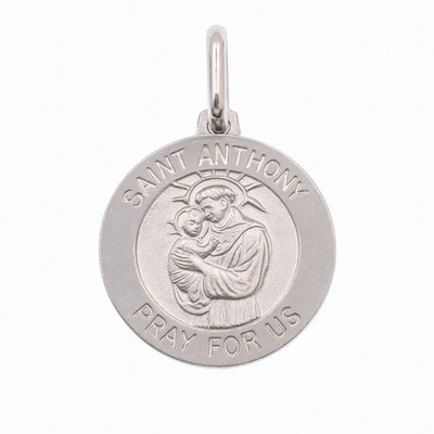 Sterling Silver High Polished Sandblasted Saint Anthony Pendant