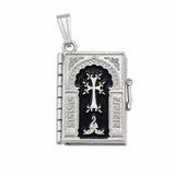 Sterling Silver High Polish Medium Armenian Black Bible Pendant