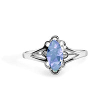 Load image into Gallery viewer, Sterling Silver Rhodium Plated Cubic Zirconia Marquise Filigree Birthstone Ring