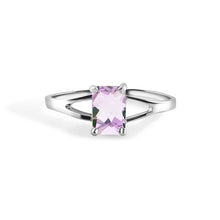 Load image into Gallery viewer, Sterling Silver Rhodium Plated Alexandrite Cut Birthstone Ring