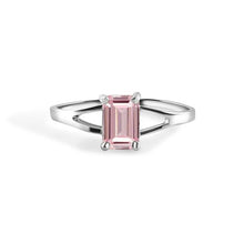 Load image into Gallery viewer, Sterling Silver Rhodium Plated Rose Cut Birthstone Ring