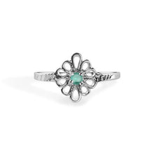 Load image into Gallery viewer, Sterling Silver Rhodium Plated Peridot Filagree Birthstone Ring