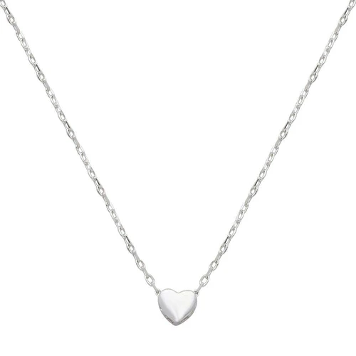 Sterling Silver Rhodium Plated Small Heart Necklace