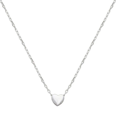 Sterling Silver Rhodium Plated Small Heart Necklace