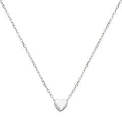 Sterling Silver Rhodium Plated Small Heart Necklace
