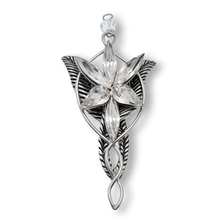Load image into Gallery viewer, Sterling Silver Rhodium Plated Clear CZ Evenstar Marquise Pendant