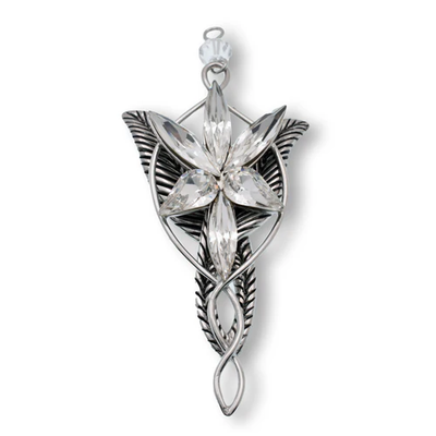Sterling Silver Rhodium Plated Clear CZ Evenstar Marquise Pendant