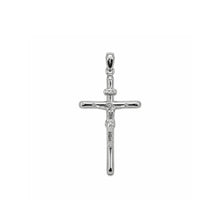 Load image into Gallery viewer, Sterling Silver Rhodium Plated Classic Jesus Crucifix Cross Pendant