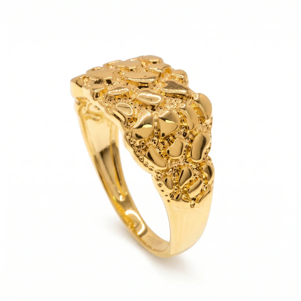 Sterling Silver Gold Plated Nugget Ring