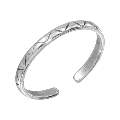 Sterling Silver Triangle Pattern Adjustable Toe Ring