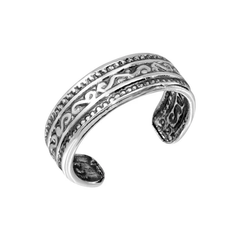Sterling Silver Wave Pattern Adjustable Toe Ring