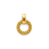 14K Yellow Gold Fancy Round Mesh Design Pendant
