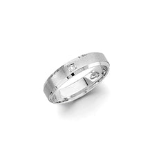 Load image into Gallery viewer, 14K White Gold 4mm CZ Sand Polish Wedding Band