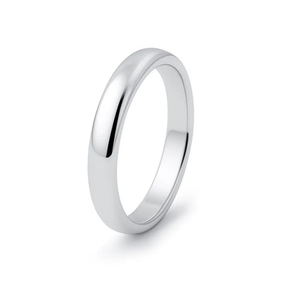 Sterling Silver High Polish 3mm Wedding Band Ring