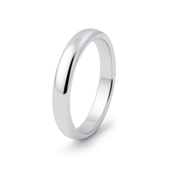 Sterling Silver High Polish 3mm Wedding Band Ring