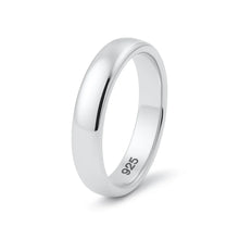 Load image into Gallery viewer, 4MM Sterling Silver High Polished Half-Round Light Comfort Fit Classy Dome Wedding Band Ring