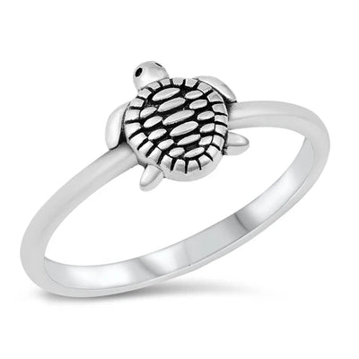 Sterling Silver Oxidized Turtle Ring