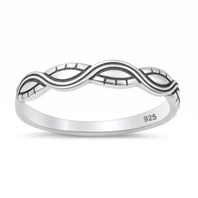 Load image into Gallery viewer, Sterling Silver Oxidized And Polished Wave Infinity Ring