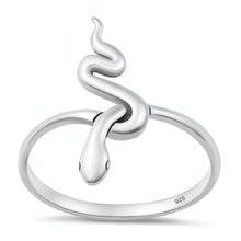 Load image into Gallery viewer, Sterling Silver Oxidized And Polished 22.6mm Snake Ring