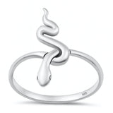 Sterling Silver Oxidized And Polished 22.6mm Snake Ring