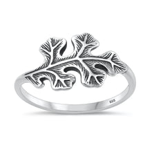 Load image into Gallery viewer, Sterling Silver Oxidized And Polished 11mm Leaf Ring