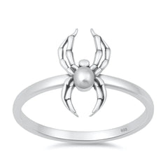 Sterling Silver Oxidized And Polished 14.6mm Spider Ring