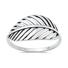 Load image into Gallery viewer, Sterling Silver Oxidized And Polished 12.8mm Leaf Ring