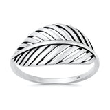 Sterling Silver Oxidized And Polished 12.8mm Leaf Ring