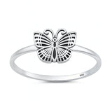 Sterling Silver Oxidized And Polished 8mm Butterfly Ring