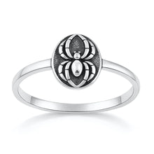 Load image into Gallery viewer, Sterling Silver Oxidized And Polished Oval Spider Ring