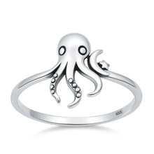 Load image into Gallery viewer, Sterling Silver Oxidized And Polished 14.4mm Octopus Ring