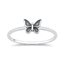 Load image into Gallery viewer, Sterling Silver Oxidized And Polished 6.6mm Butterfly Ring