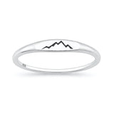 Sterling Silver Oxidized And Polished Signet Mountains Ring