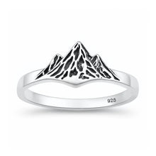 Load image into Gallery viewer, Sterling Silver Oxidized And Polished 8.4mm Mountains Ring
