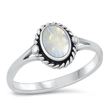 Load image into Gallery viewer, Sterling Silver Oval 9.8mm Moonstone Ring