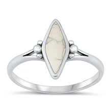 Load image into Gallery viewer, Sterling Silver Oxidized White Buffalo Turquoise Ring