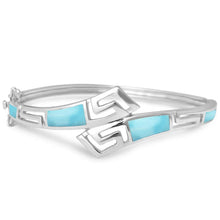 Load image into Gallery viewer, Sterling Silver 60mm Larimar Bangle, Length 7.5&quot;