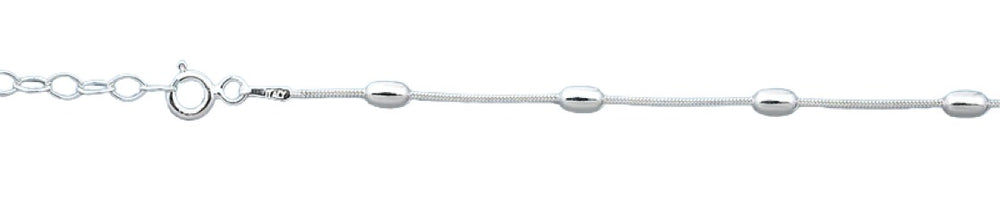 Sterling Silver Ovals Anklet