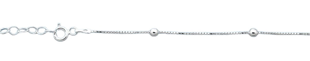 Sterling Silver 3.3mm Beads Anklet