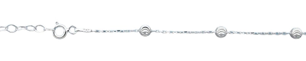 Sterling Silver 4.1mm Beads Anklet