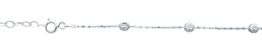 Sterling Silver 4.1mm Beads Anklet