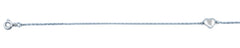 Sterling Silver Rhodium Plated Heart Anklet