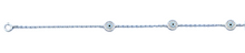 Load image into Gallery viewer, Sterling Silver Rhodium Plated Evil Eye Clear CZ Anklet