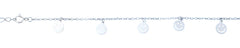 Sterling Silver Rhodium Plated Happy Face Anklet
